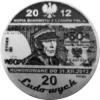 20 ludowych - BANKNOTY PRL - 50 złotych / WZORZEC PRODUKCYJNY DLA MONETY (miedź srebrzona oksydowana)